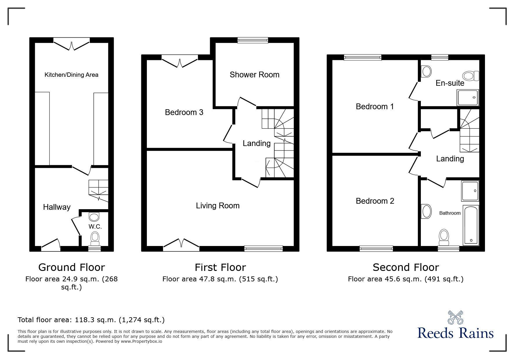 Floorplan of 3 bedroom Mid Terrace House to rent, Lord Street, Salford, Greater Manchester, M7