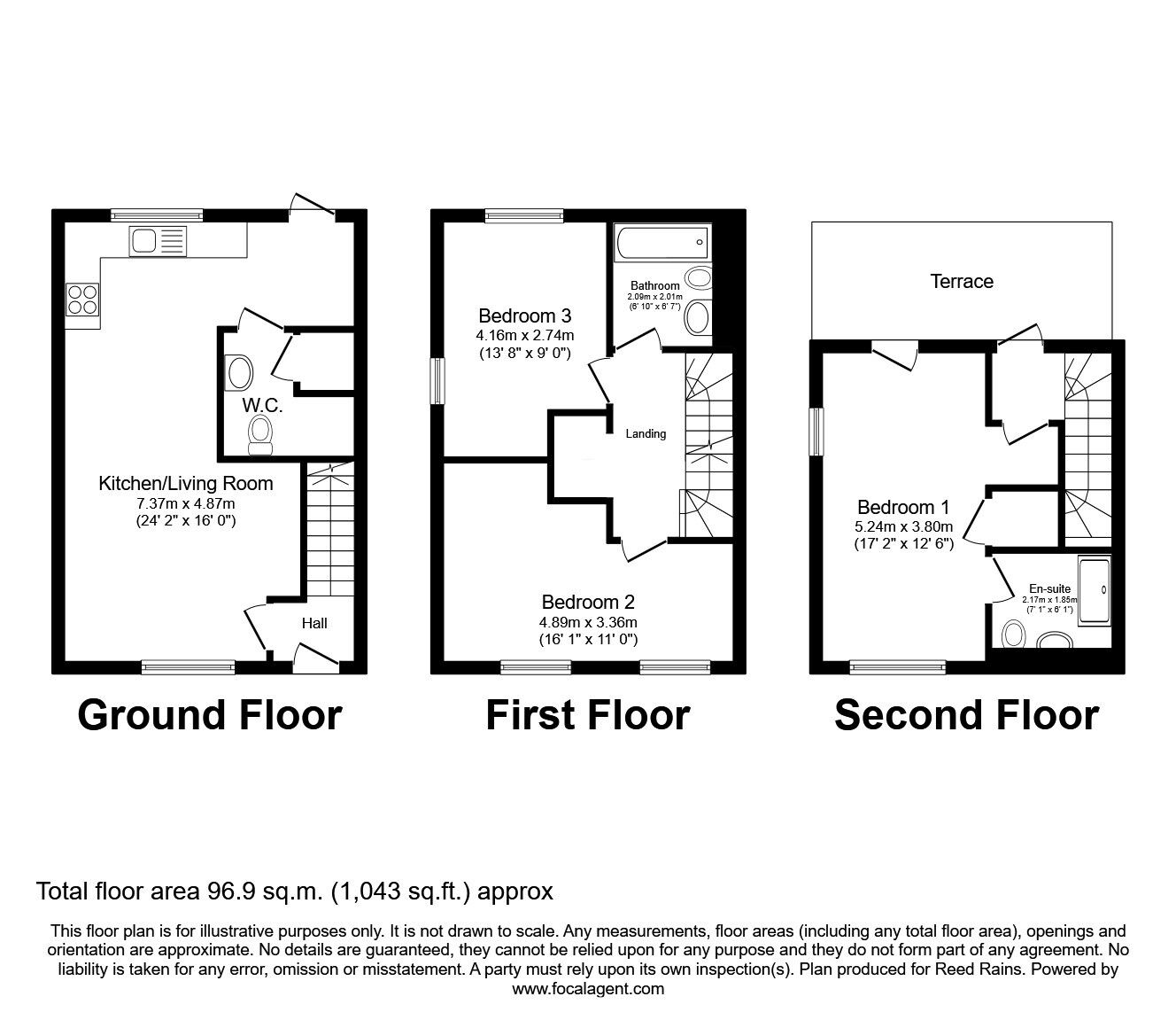 Floorplan of 3 bedroom Semi Detached House for sale, Nansen Street, Salford, M6