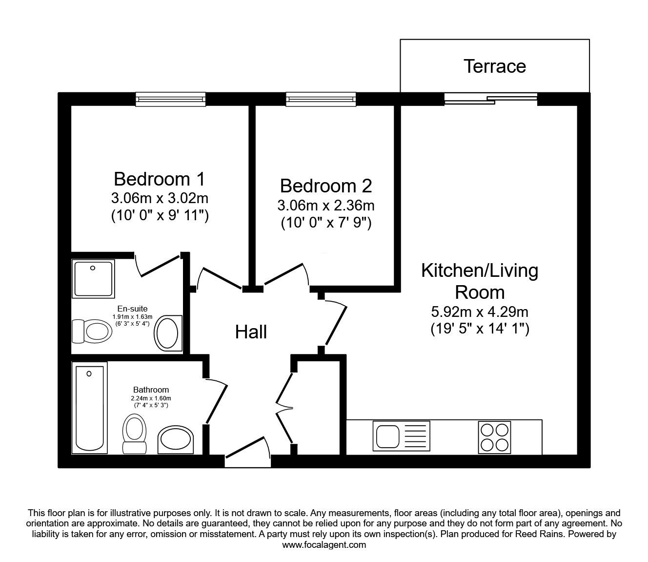 Floorplan of 2 bedroom  Flat for sale, Broughton Lane, Salford, Greater Manchester, M7