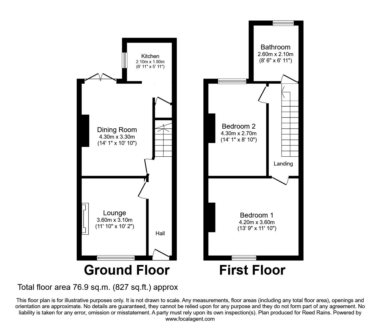 Floorplan of 2 bedroom Mid Terrace House to rent, Jones Street, Salford, Greater Manchester, M6