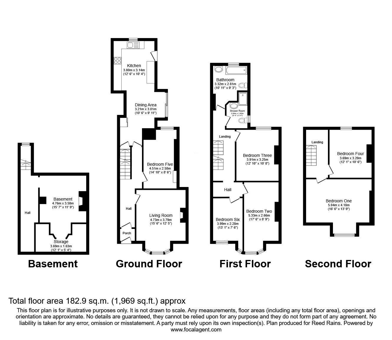 Floorplan of 6 bedroom Mid Terrace House for sale, Weaste Lane, Salford, Greater Manchester, M5