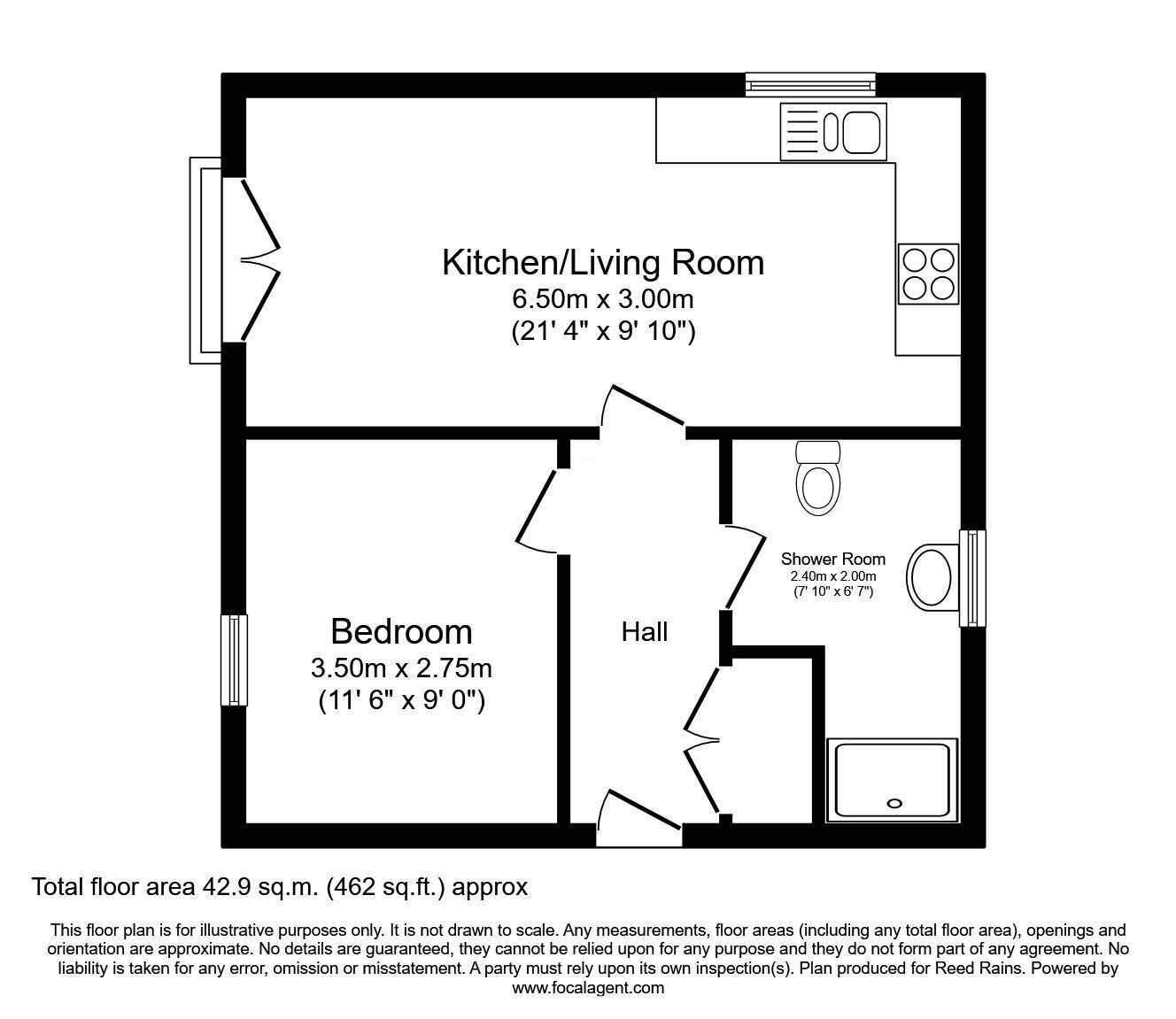 Floorplan of 1 bedroom  Flat for sale, Lord Street, Salford, Greater Manchester, M7