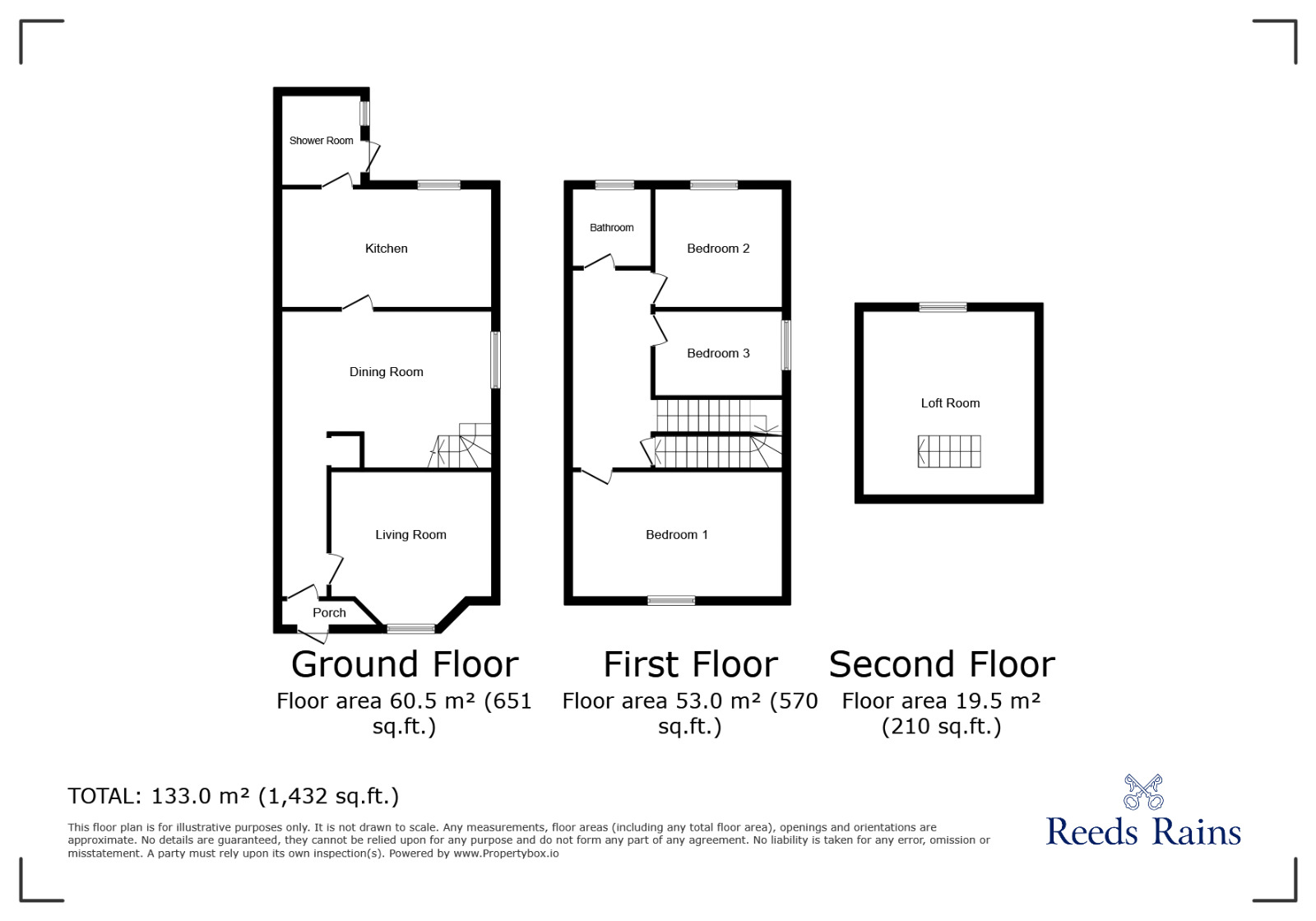 Floorplan of 3 bedroom End Terrace House to rent, Wallness Lane, Salford, Greater Manchester, M6