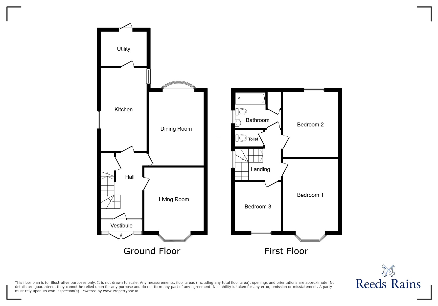 Floorplan of 3 bedroom Semi Detached House for sale, Manor Road, Salford, Greater Manchester, M6