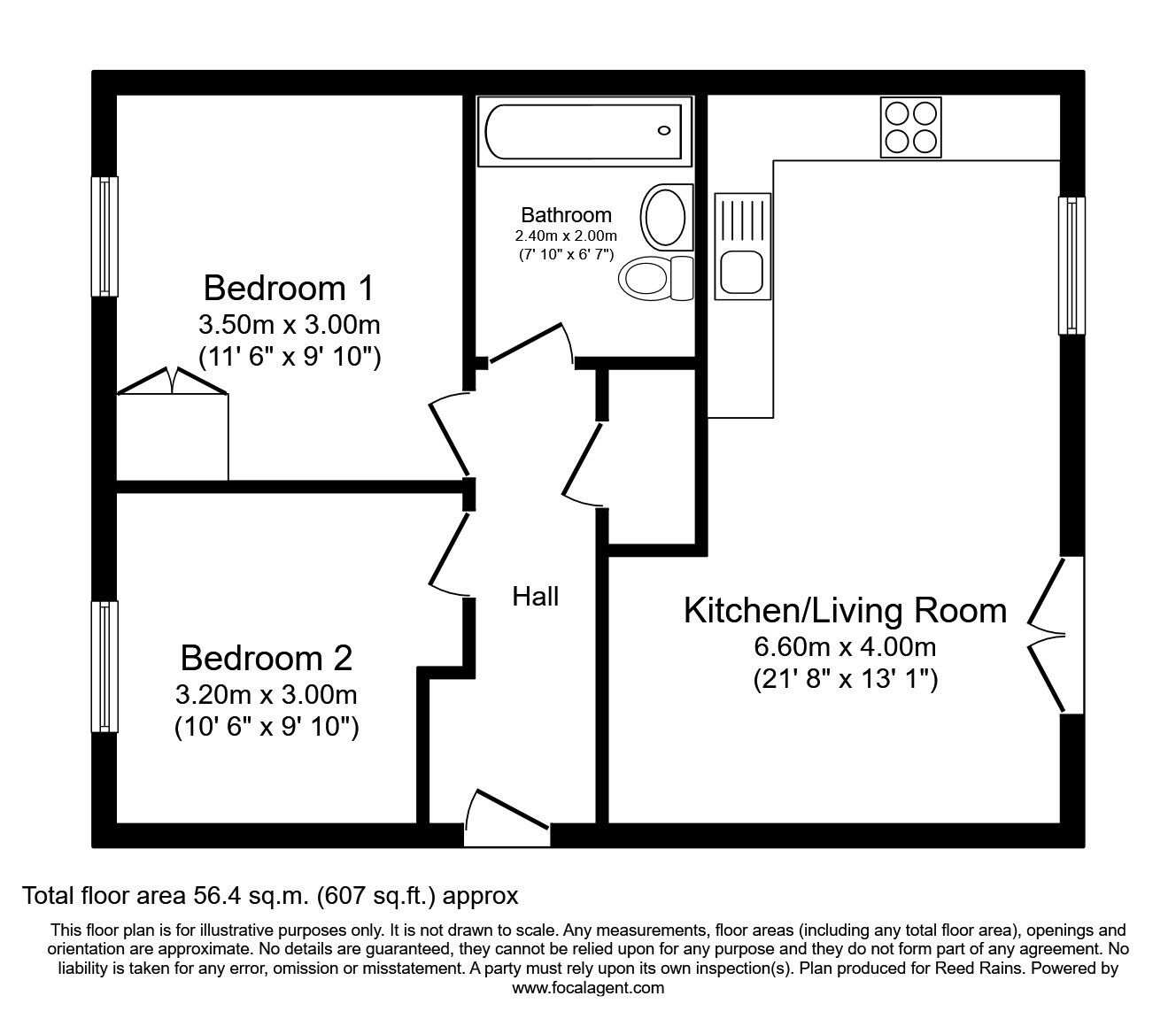 Floorplan of 2 bedroom  Flat for sale, Christie Lane, Salford, Greater Manchester, M7