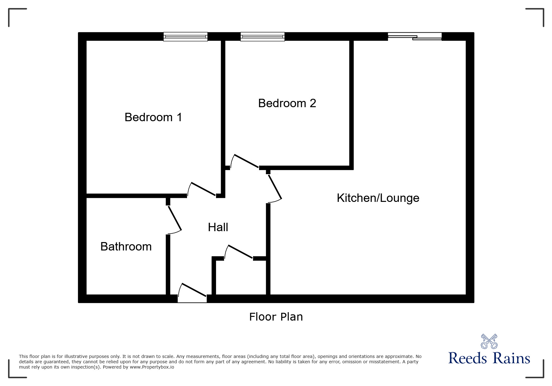 Floorplan of 2 bedroom  Flat for sale, Willow Court, Ford Lane, Salford, M6