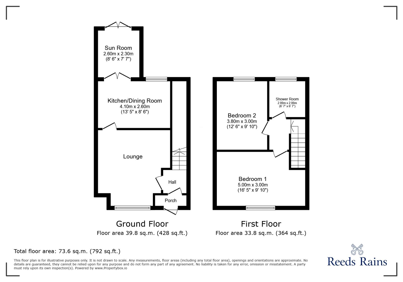 Floorplan of 2 bedroom End Terrace House to rent, Kenyon Grove, Little Hulton, Greater Manchester, M38