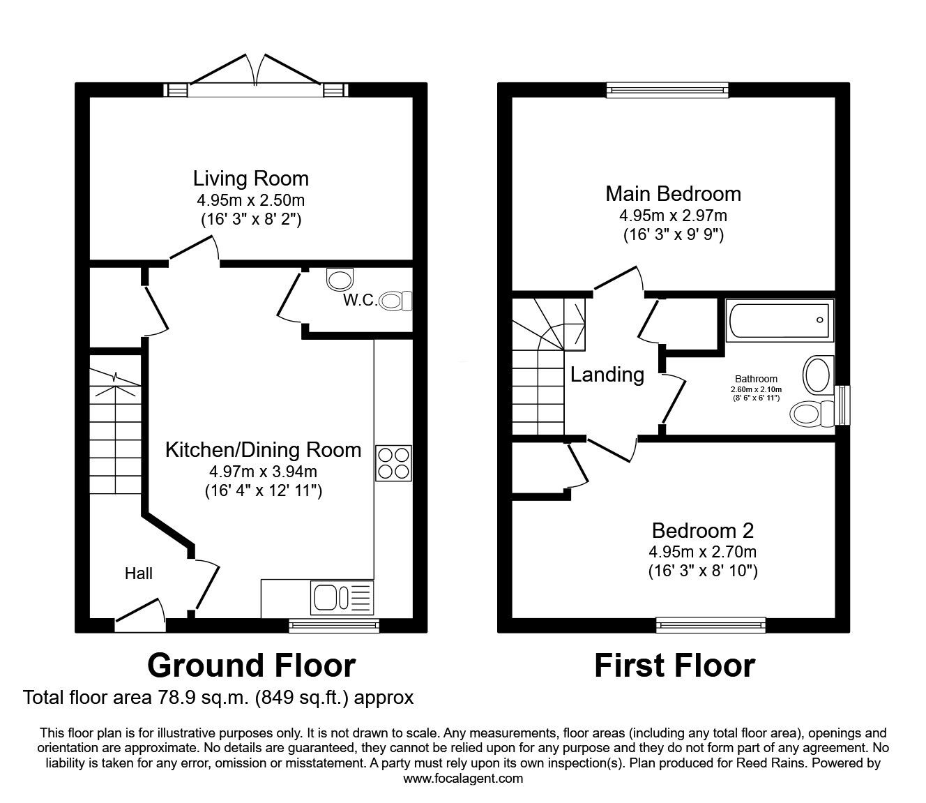 Floorplan of 2 bedroom Semi Detached House for sale, Poppy Lane, Salford, Greater Manchester, M6