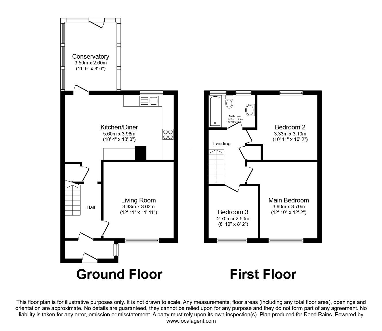 Floorplan of 3 bedroom Semi Detached House for sale, Moss Brook Drive, Little Hulton, Greater Manchester, M38