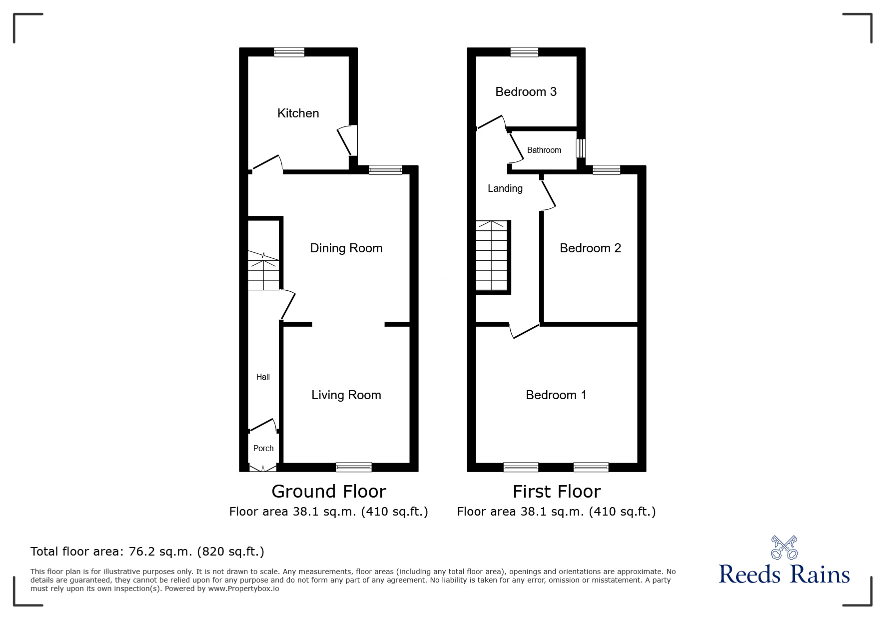Floorplan of 3 bedroom End Terrace House for sale, Gloucester Road, Salford, Greater Manchester, M6