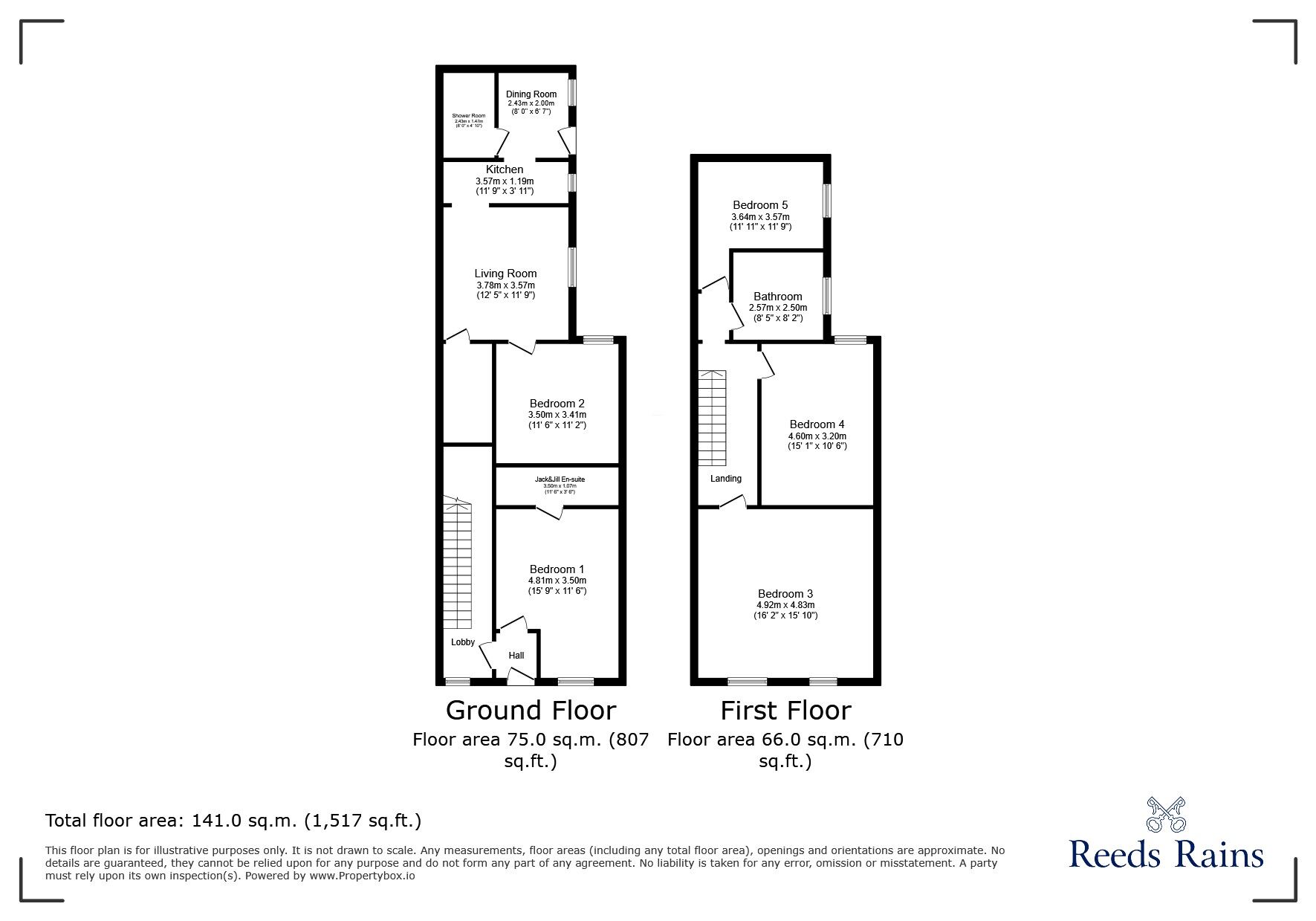 Floorplan of 5 bedroom Mid Terrace House for sale, Moorside Road, Swinton, Greater Manchester, M27