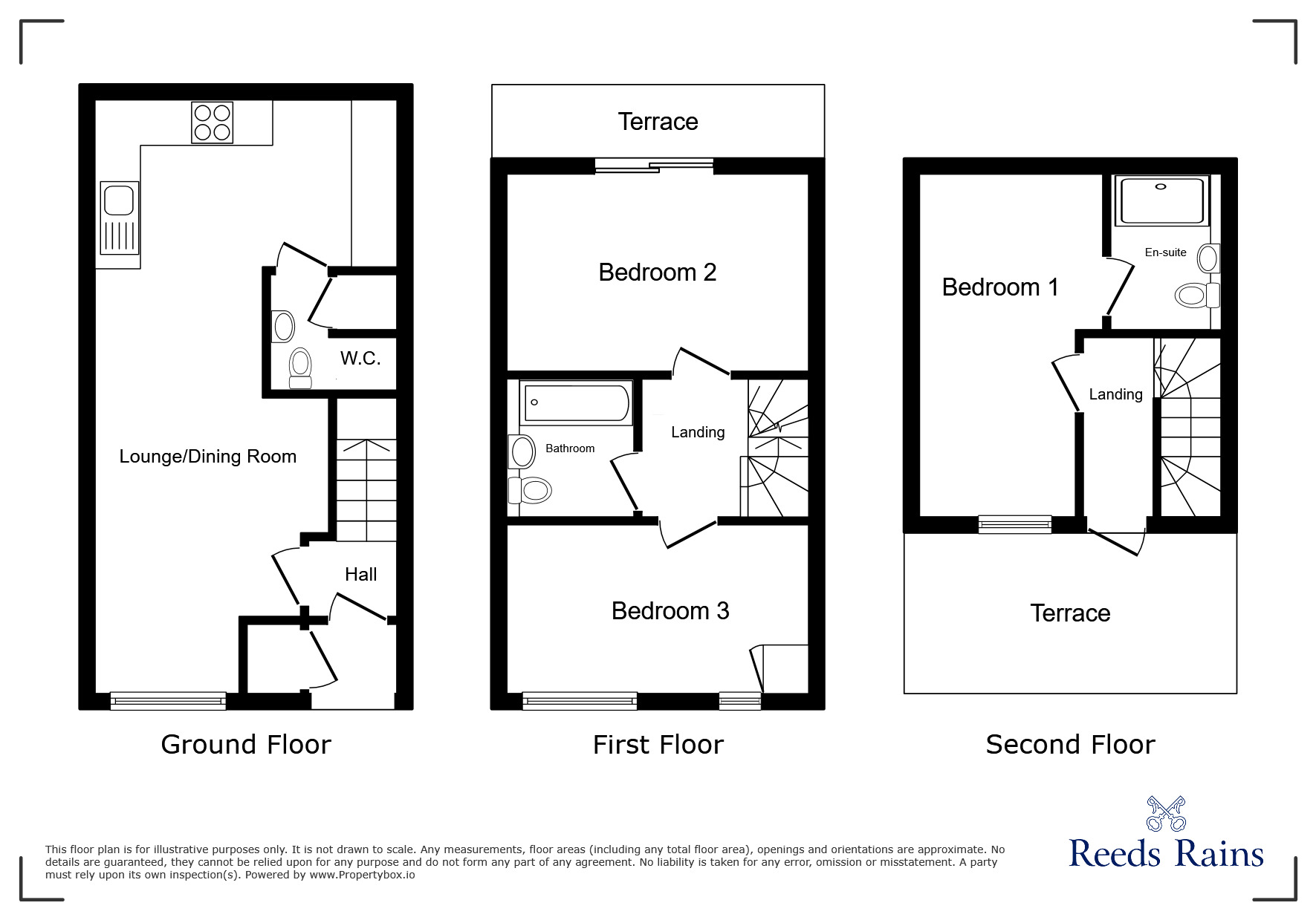Floorplan of 3 bedroom Mid Terrace House to rent, Harmsworth Street, Salford, Greater Manchester, M6