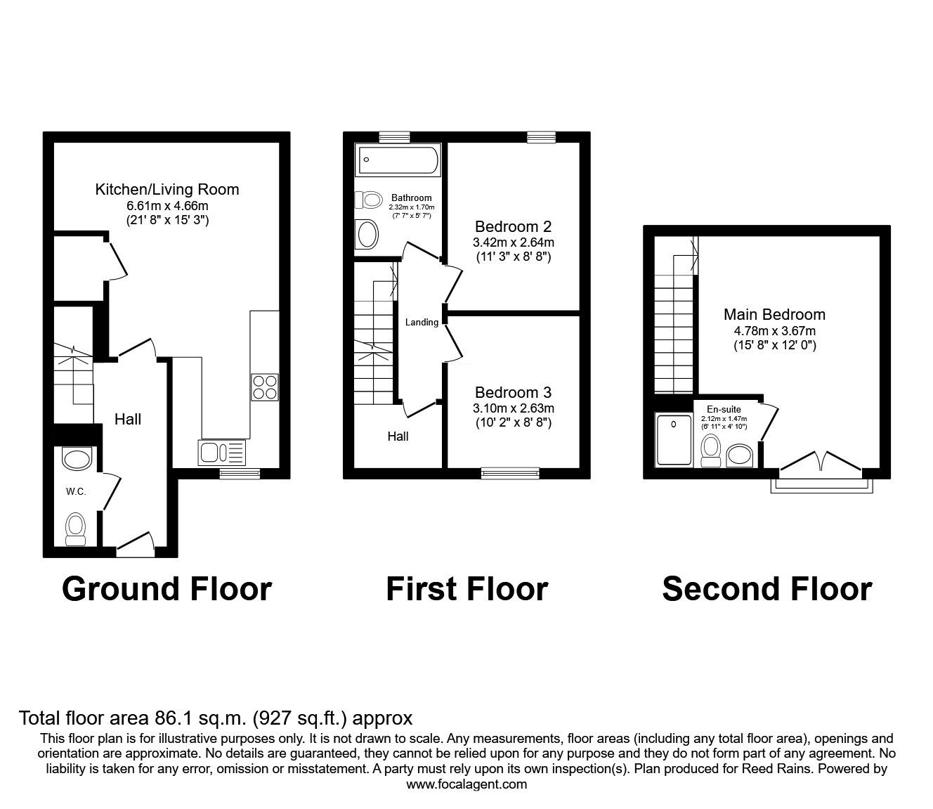 Floorplan of 3 bedroom Mid Terrace House for sale, Stan Mellor Close, Salford, Greater Manchester, M6