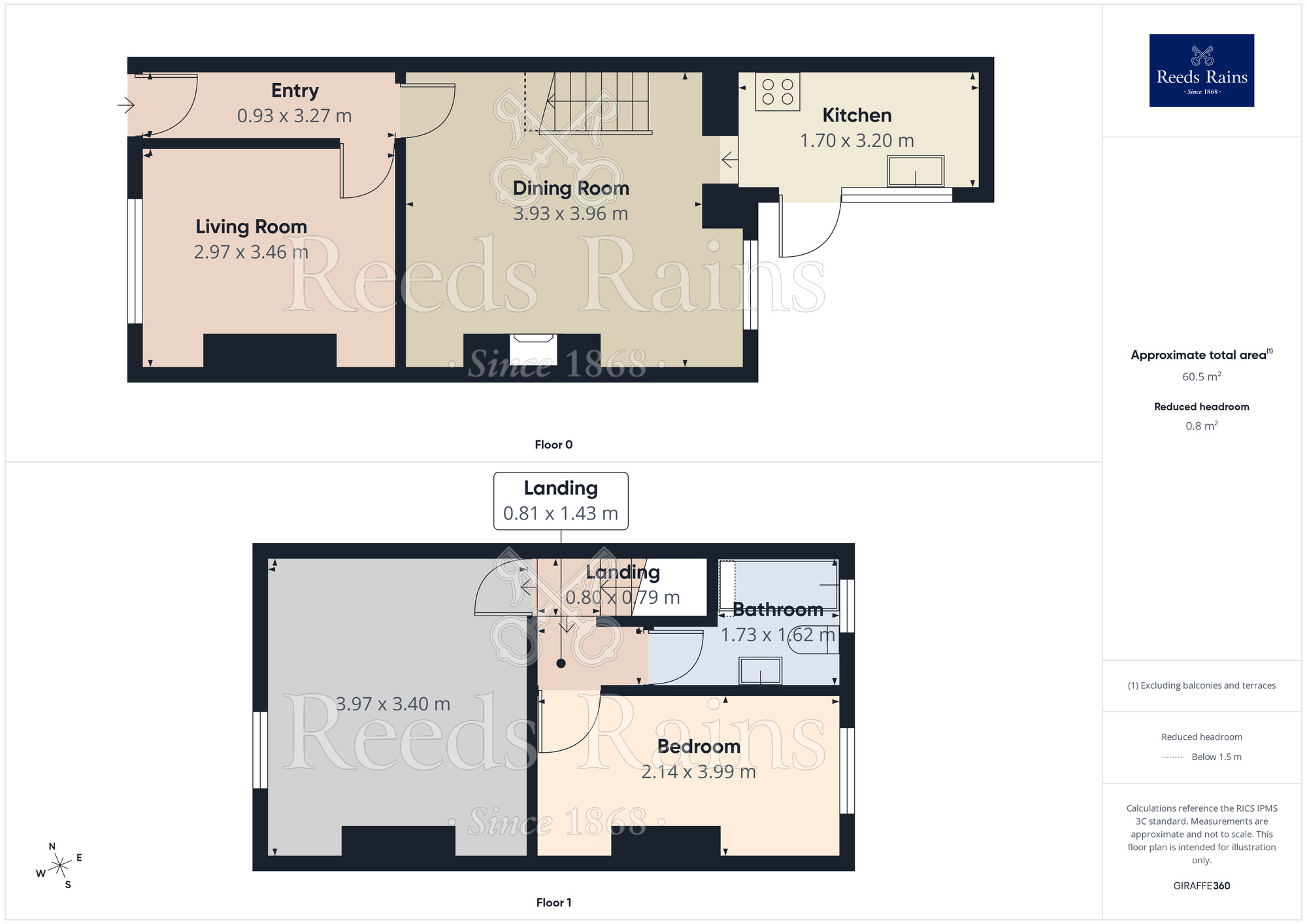 Floorplan of 2 bedroom Mid Terrace House to rent, Emerson Street, Salford, Greater Manchester, M5
