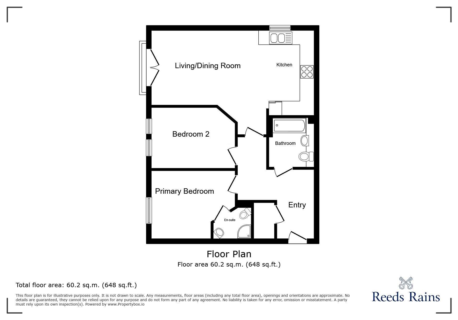 Floorplan of 2 bedroom Flat for sale, Elmira Way, Salford, Greater Manchester, M5