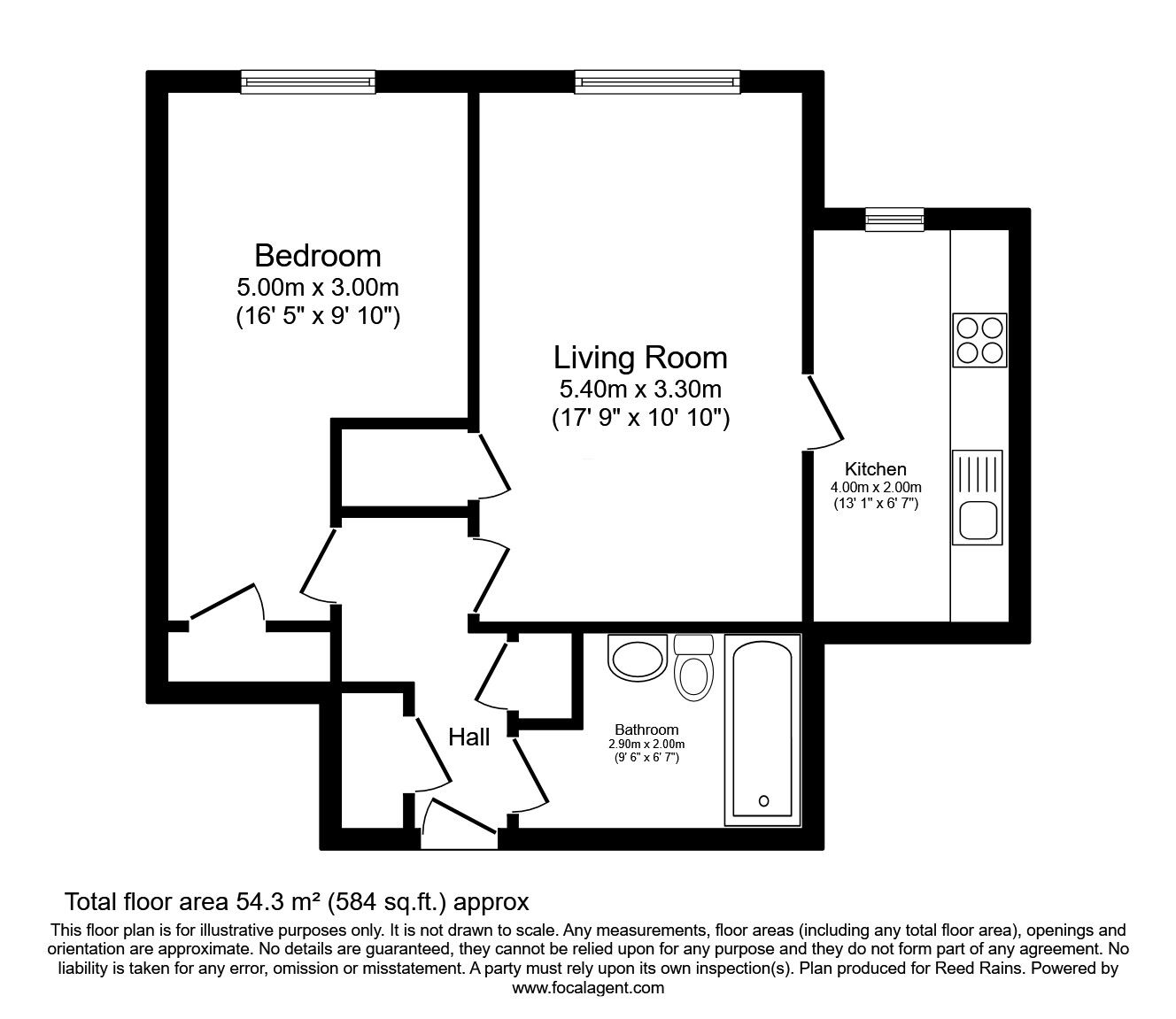 Floorplan of 1 bedroom Flat for sale, Thorn Court, Salford, Greater Manchester, M6