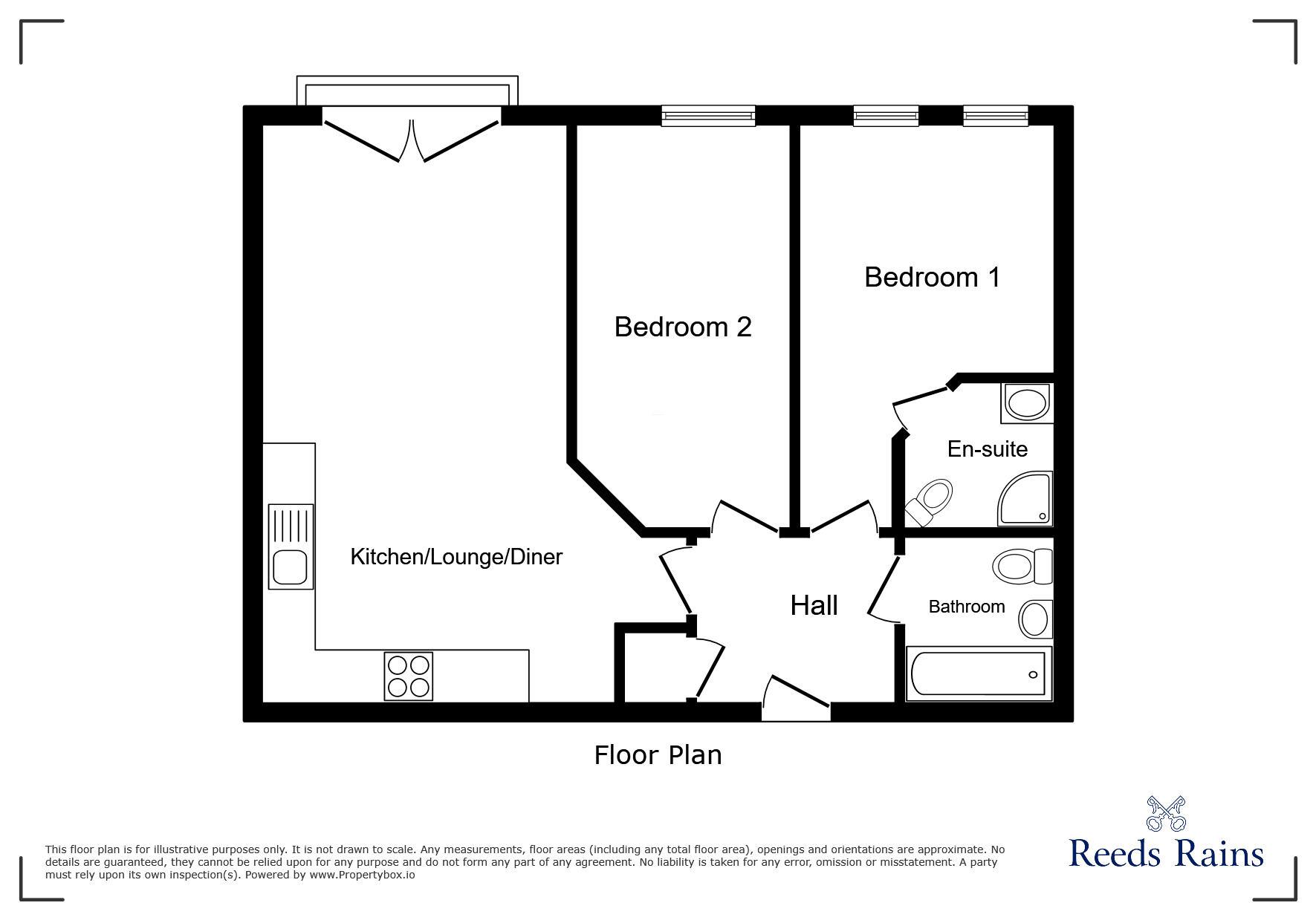 Floorplan of 2 bedroom Flat for sale, Elmira Way, Salford, Greater Manchester, M5