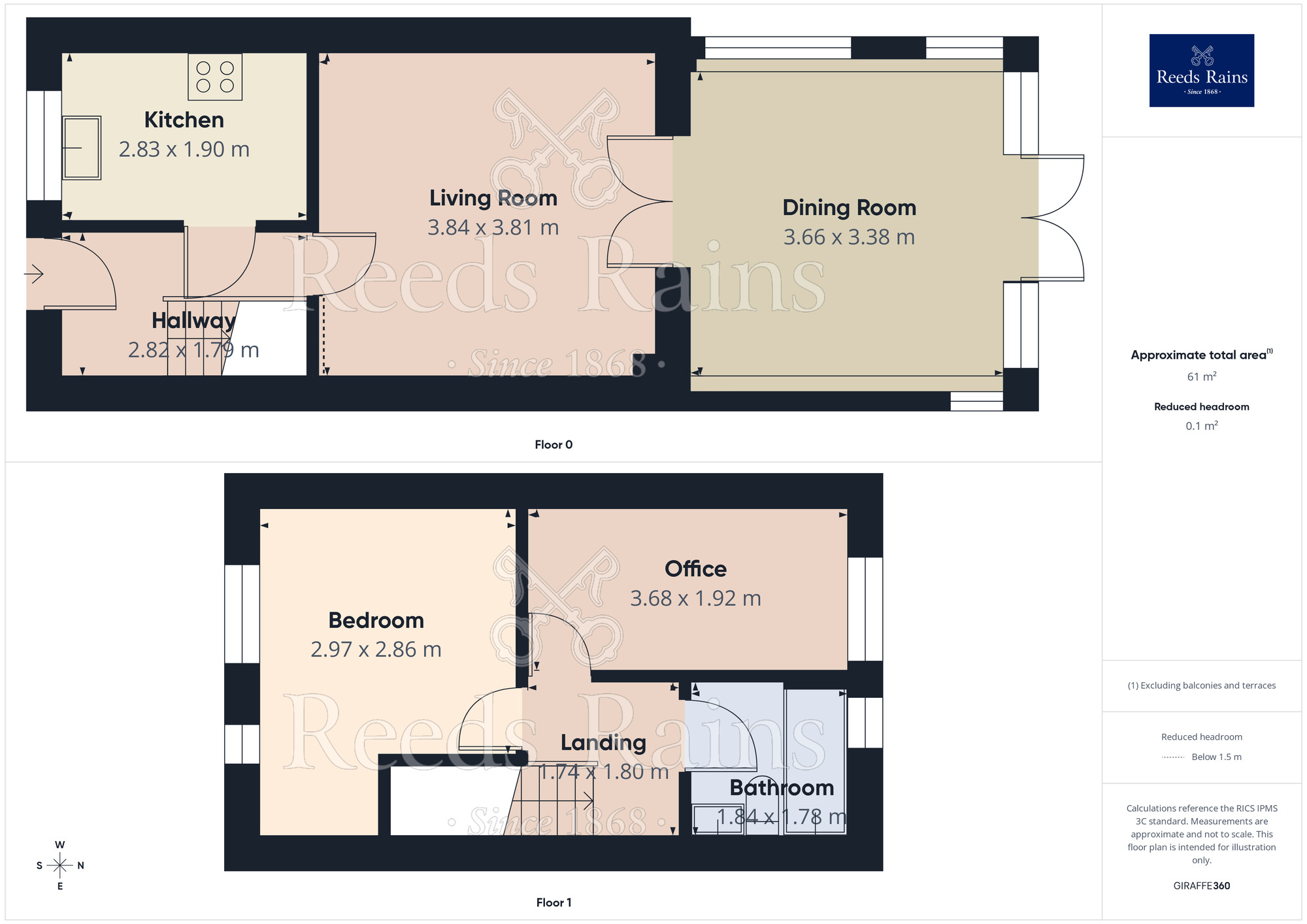 Floorplan of 2 bedroom Mid Terrace House to rent, Caldon Close, Eccles, Greater Manchester, M30