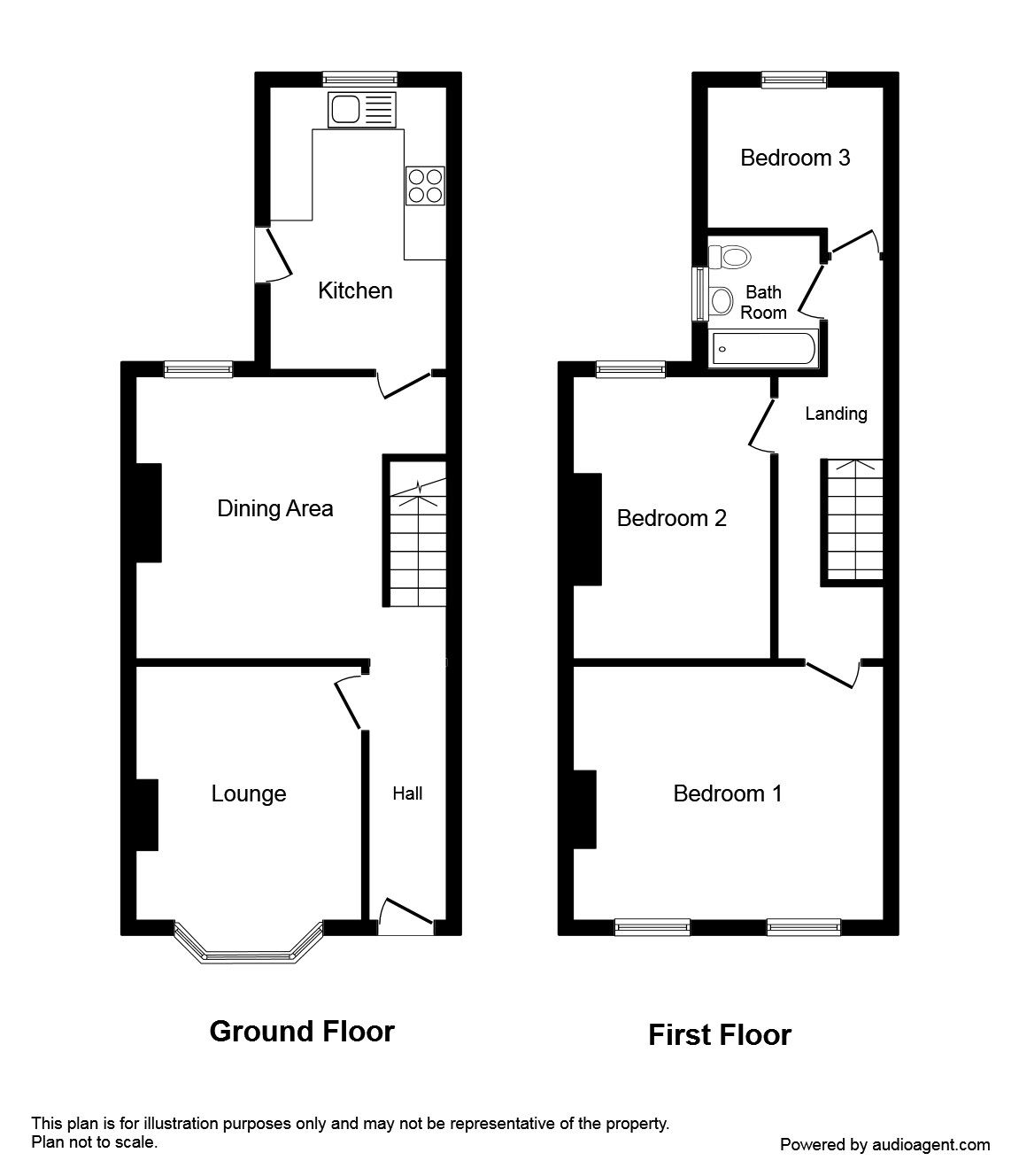 Floorplan of 3 bedroom Mid Terrace House for sale, Grange Street, Salford, Greater Manchester, M6