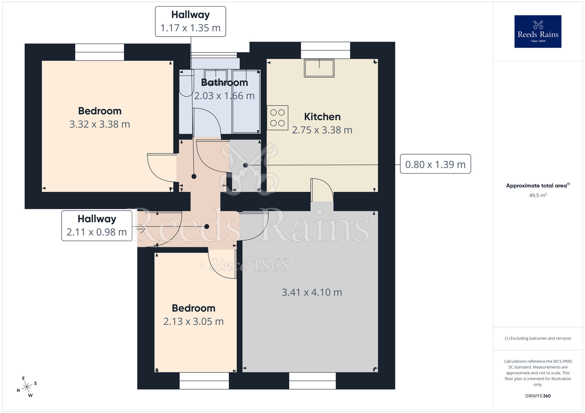Floorplan of 2 bedroom Flat for sale, Monroe Close, Salford, Greater Manchester, M6