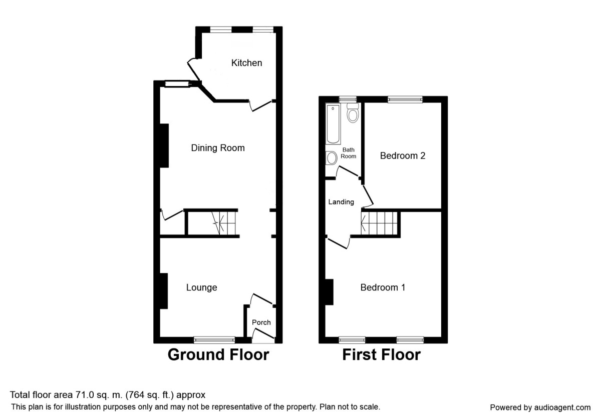 Floorplan of 2 bedroom Mid Terrace House for sale, Mackenzie Road, Salford, Greater Manchester, M7