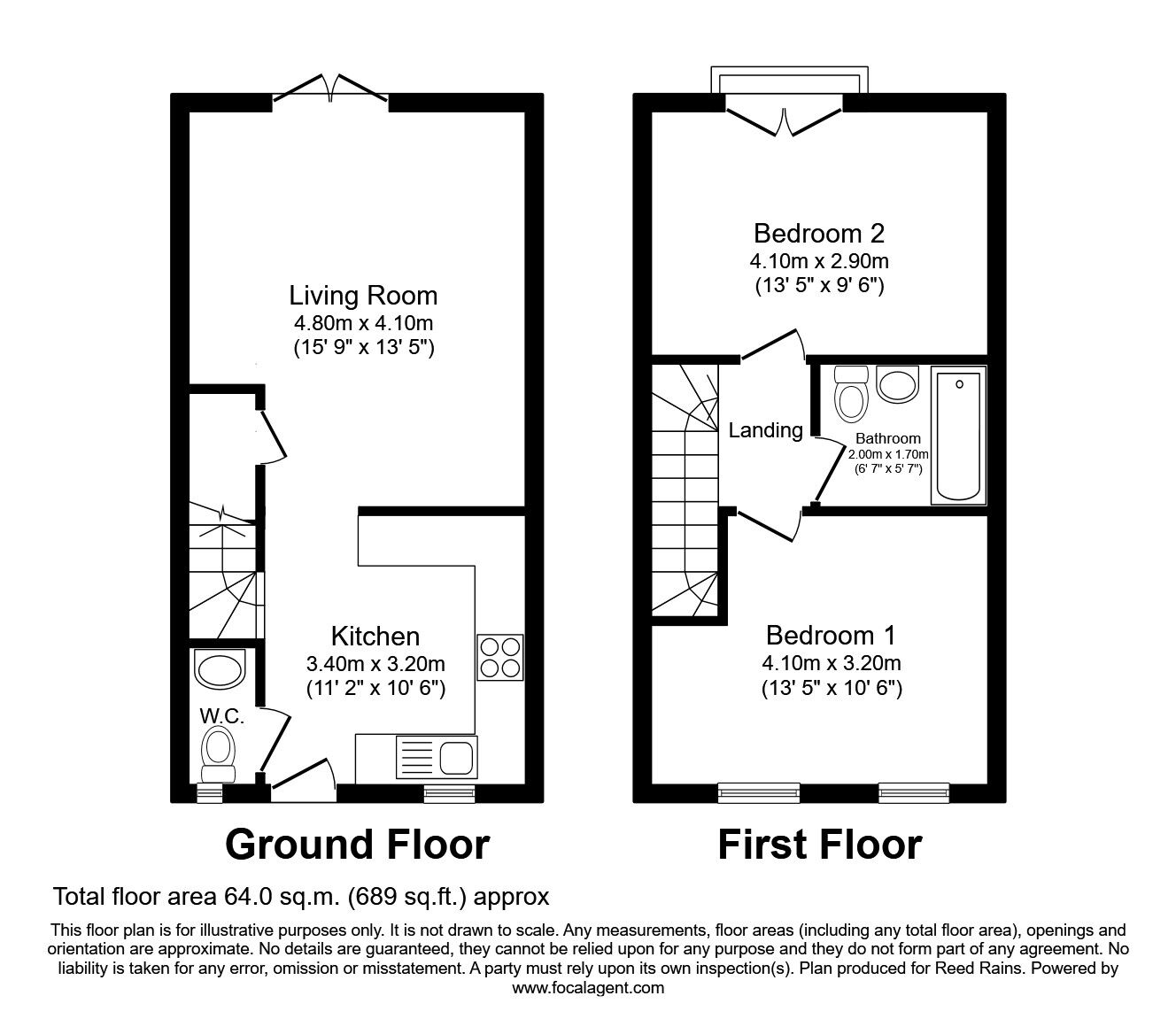 Floorplan of 2 bedroom Mid Terrace House to rent, Shergar Way, Salford, Greater Manchester, M6