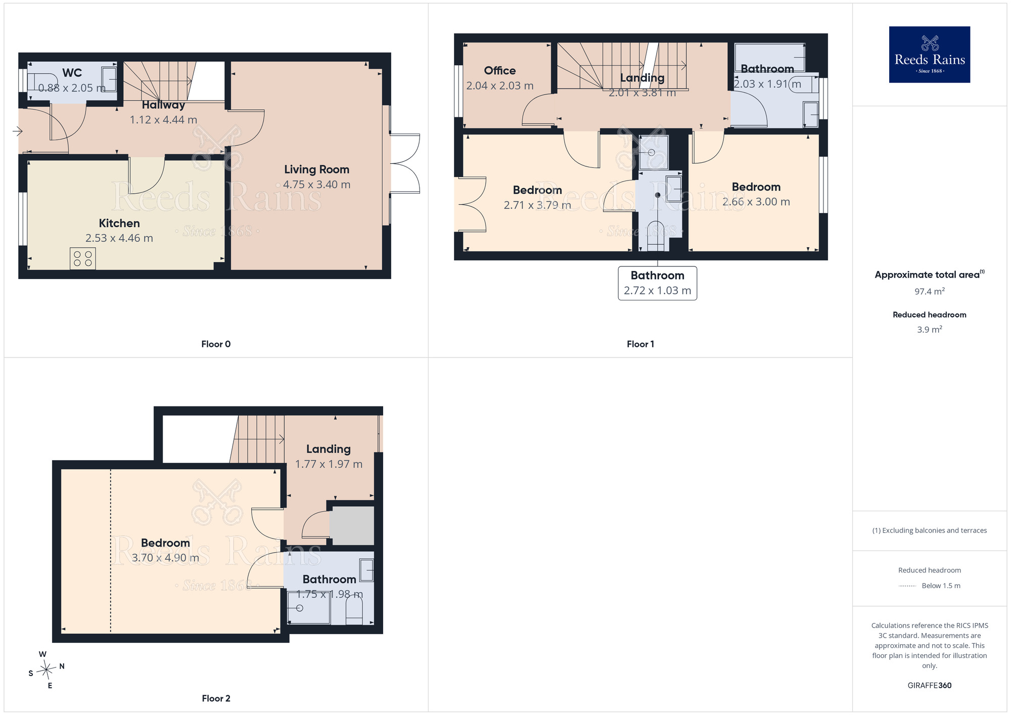 Floorplan of 4 bedroom Mid Terrace House to rent, Broughton Lane, Salford, Greater Manchester, M7