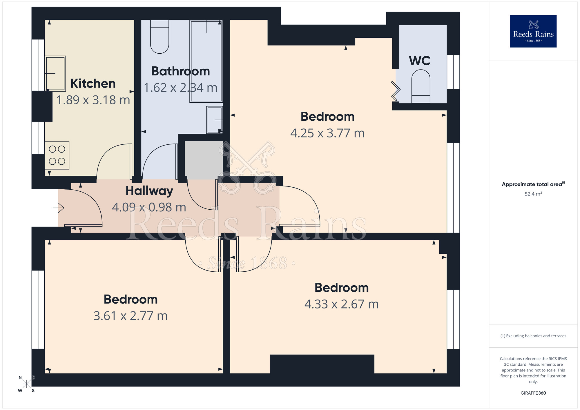 Floorplan of 2 bedroom Flat for sale, Redmires Court, Salford, Greater Manchester, M5