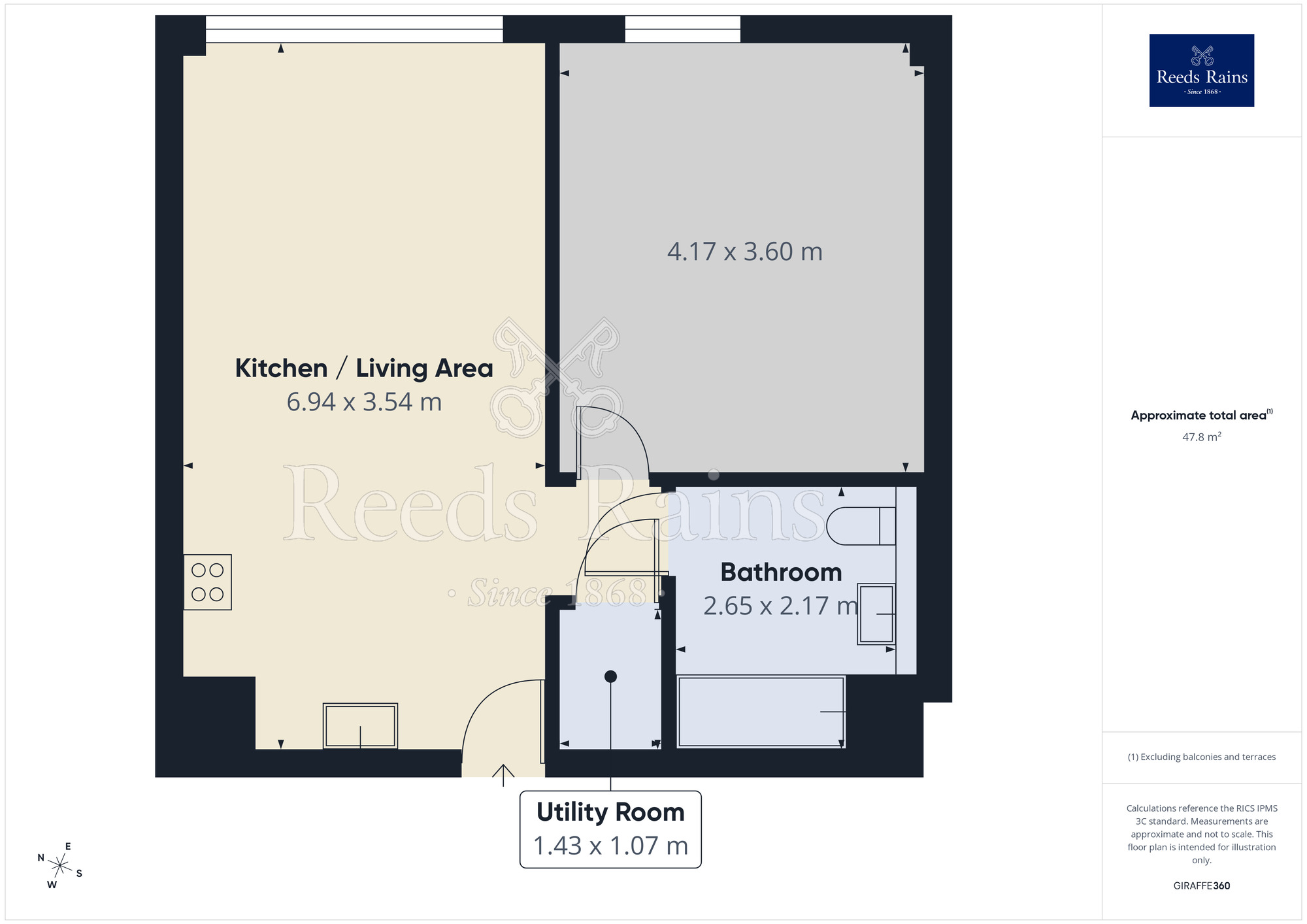 Floorplan of 1 bedroom Flat to rent, Ford Lane, Salford, M6