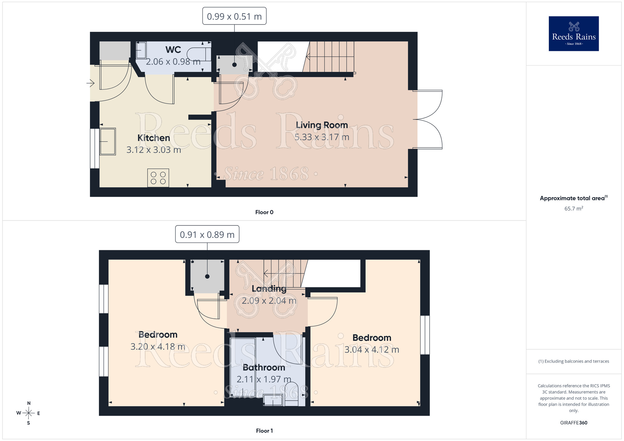 Floorplan of 2 bedroom Mid Terrace House for sale, St. Ambrose Lane, Salford, Greater Manchester, M6