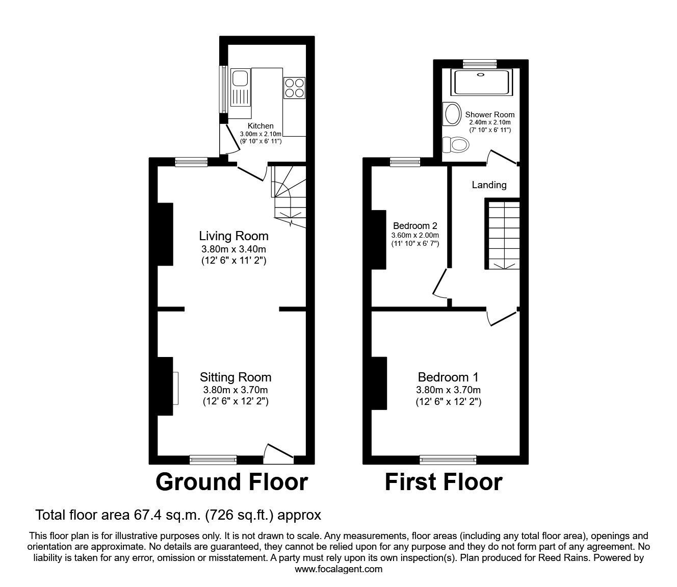 Floorplan of 2 bedroom Mid Terrace House for sale, Norway Street, Salford, Greater Manchester, M6