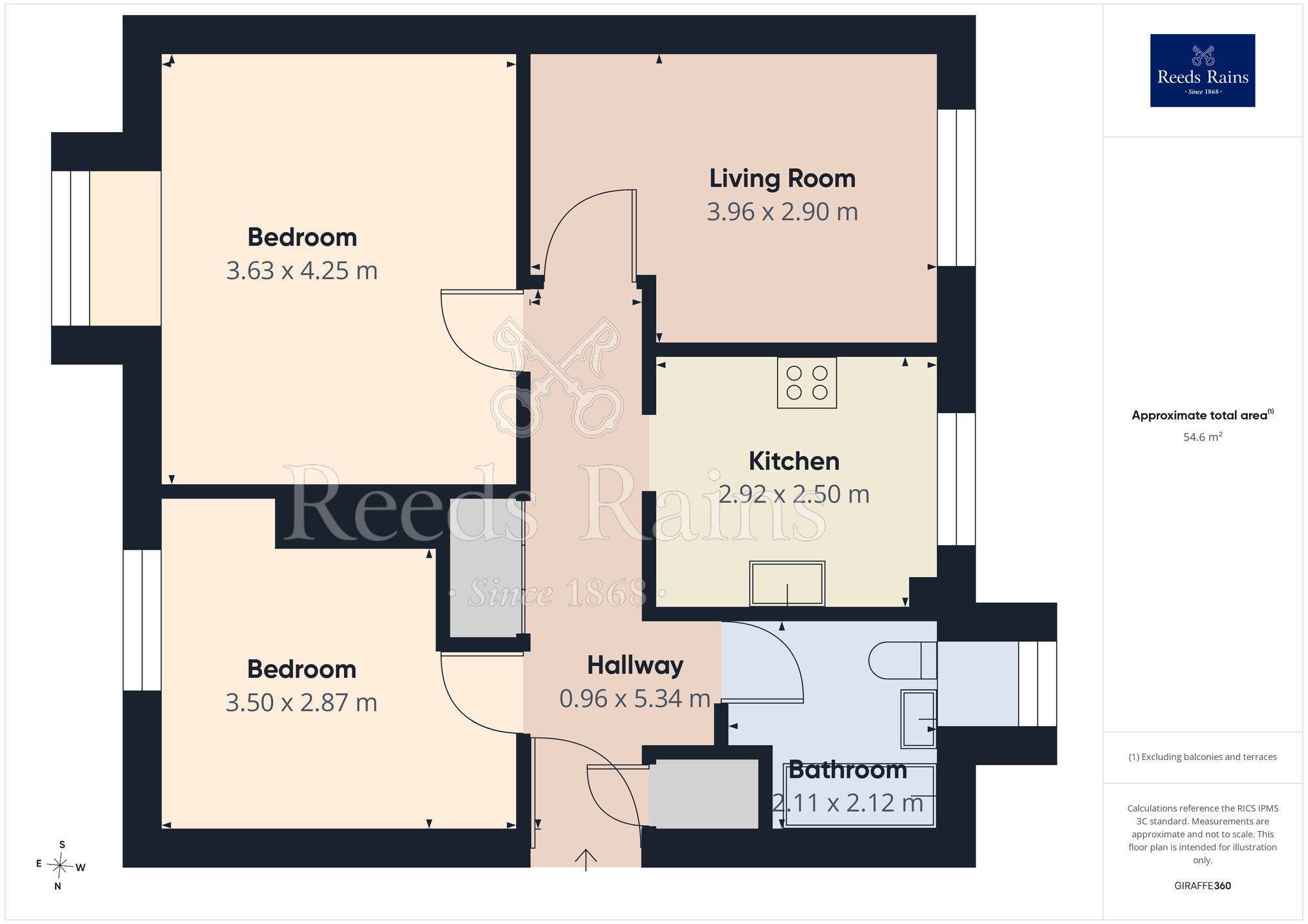 Floorplan of 2 bedroom Flat for sale, Canterbury Gardens, Salford, Greater Manchester, M5