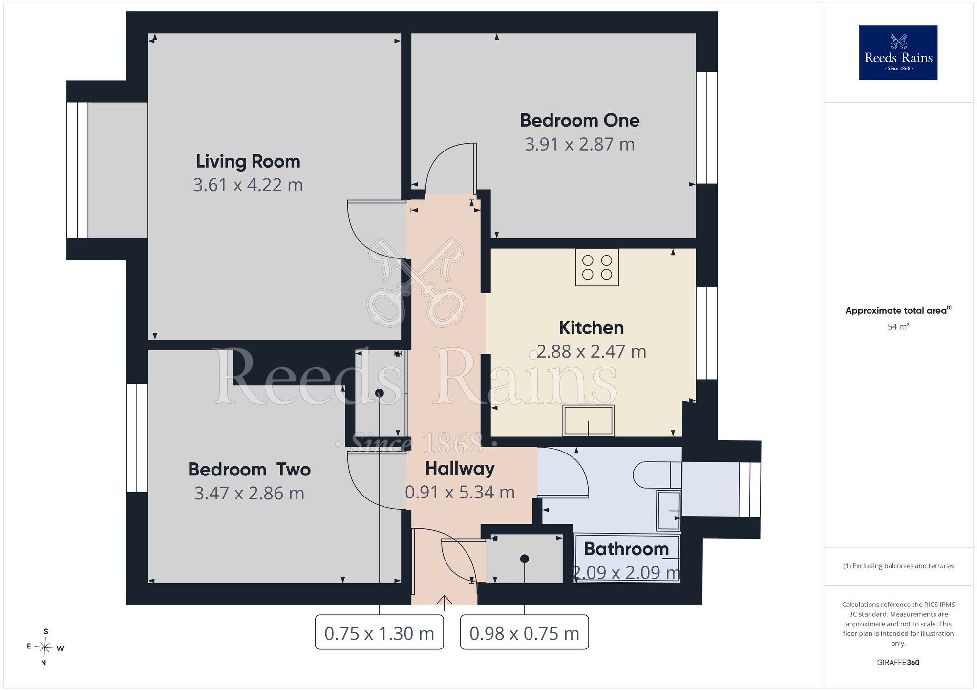 Floorplan of 2 bedroom Flat for sale, Canterbury Gardens, Salford, Greater Manchester, M5