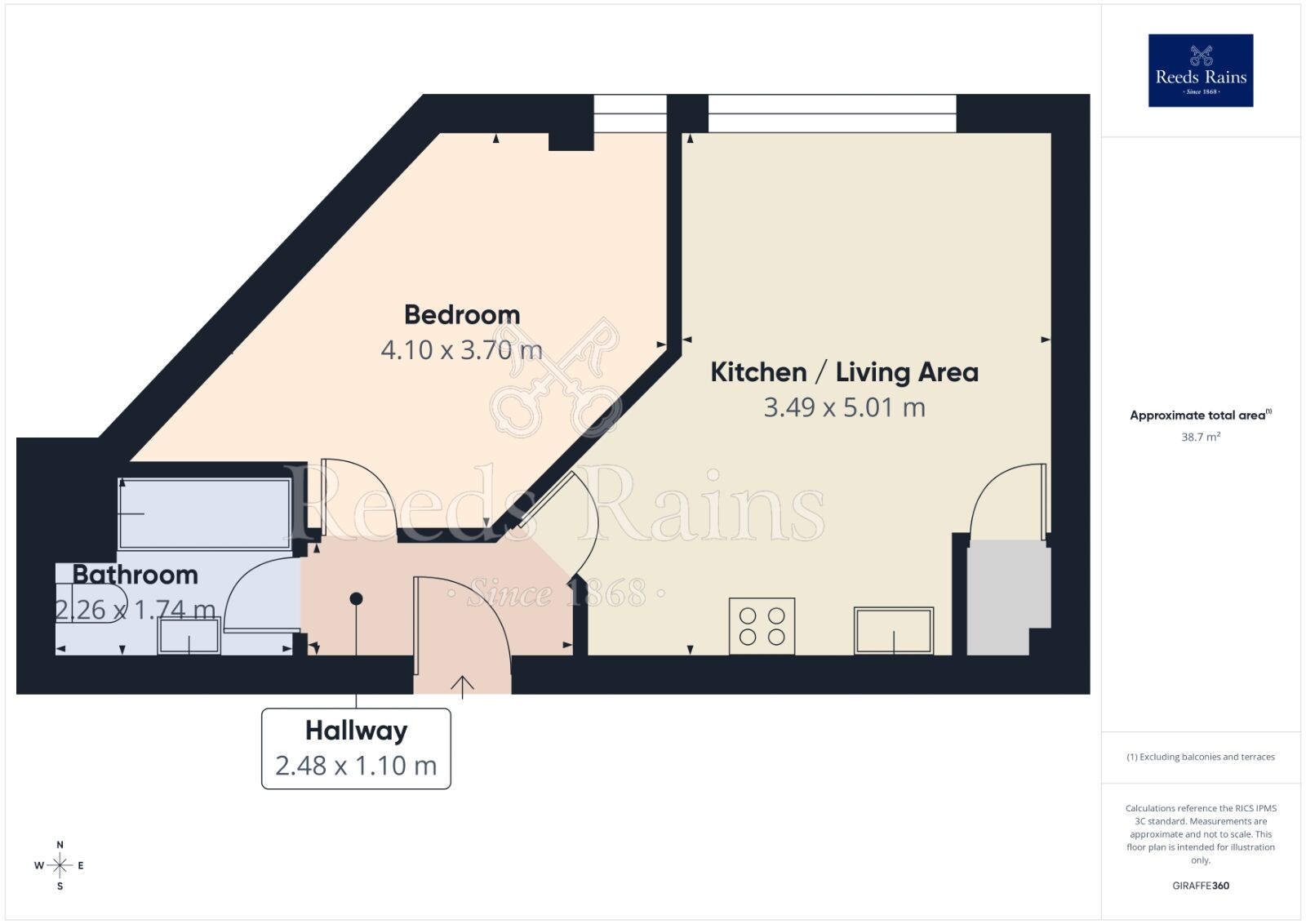 Floorplan of 1 bedroom Flat for sale, Windsor Street, Salford, Greater Manchester, M5
