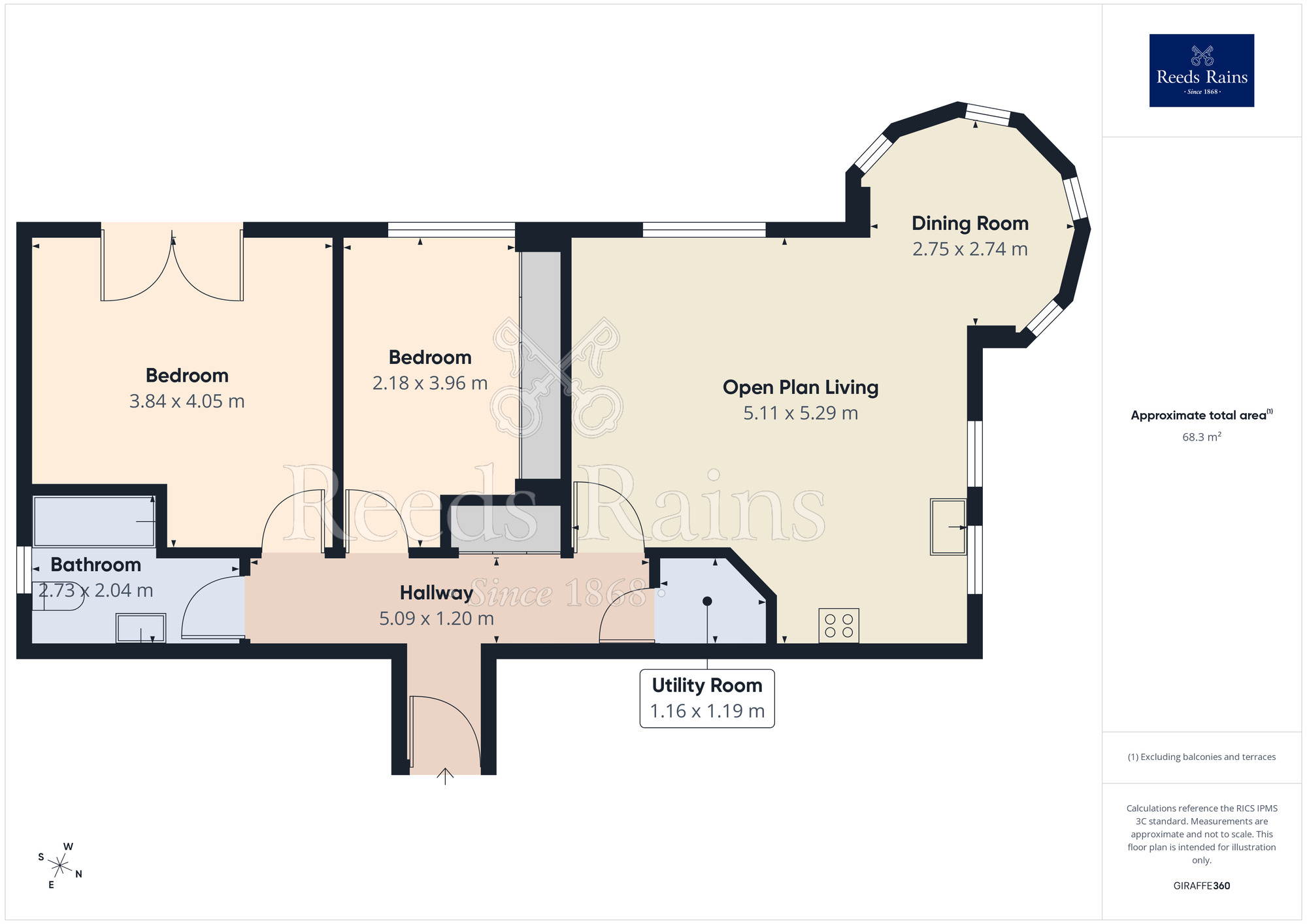 Floorplan of 2 bedroom Flat for sale, Great Clowes Street, Salford, Greater Manchester, M7