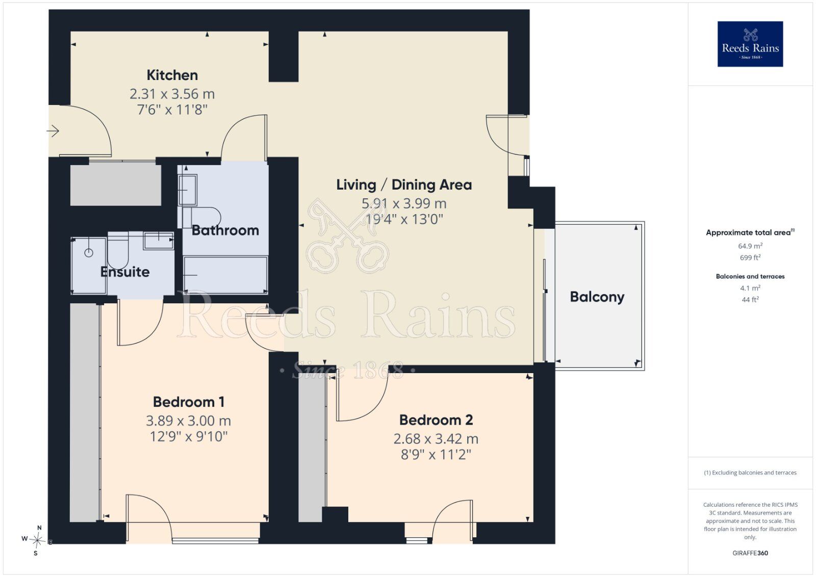 Floorplan of 2 bedroom Flat for sale, Marlstone Avenue, Salford, M3