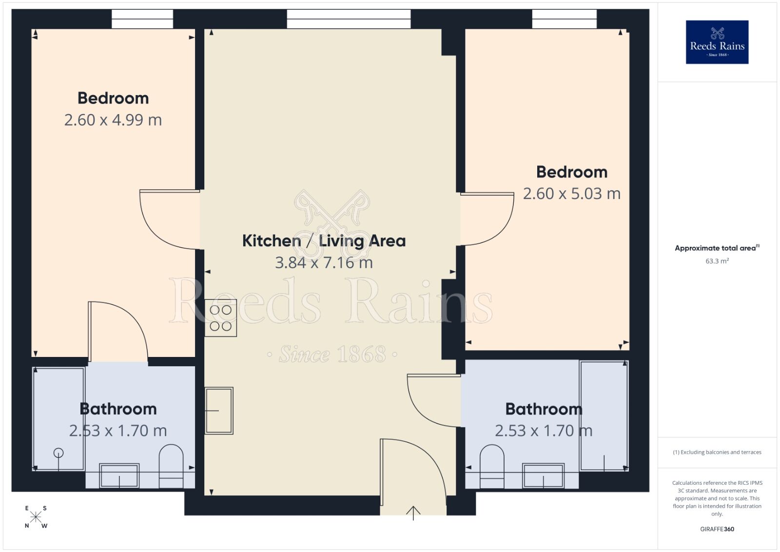 Floorplan of 2 bedroom Flat to rent, Ottinger Close, Salford, Greater Manchester, M50