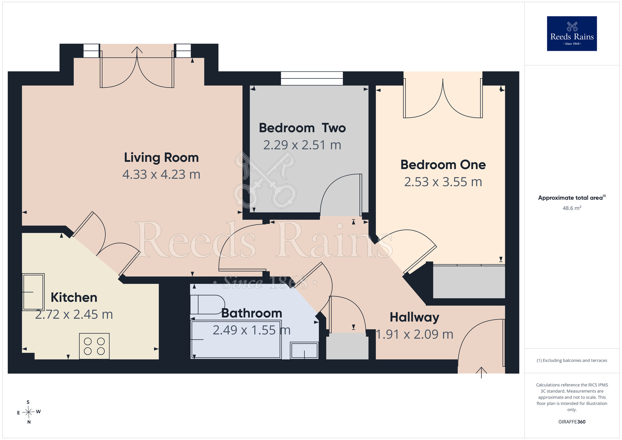 Floorplan of 2 bedroom Flat for sale, Everside Close, Worsley, Greater Manchester, M28