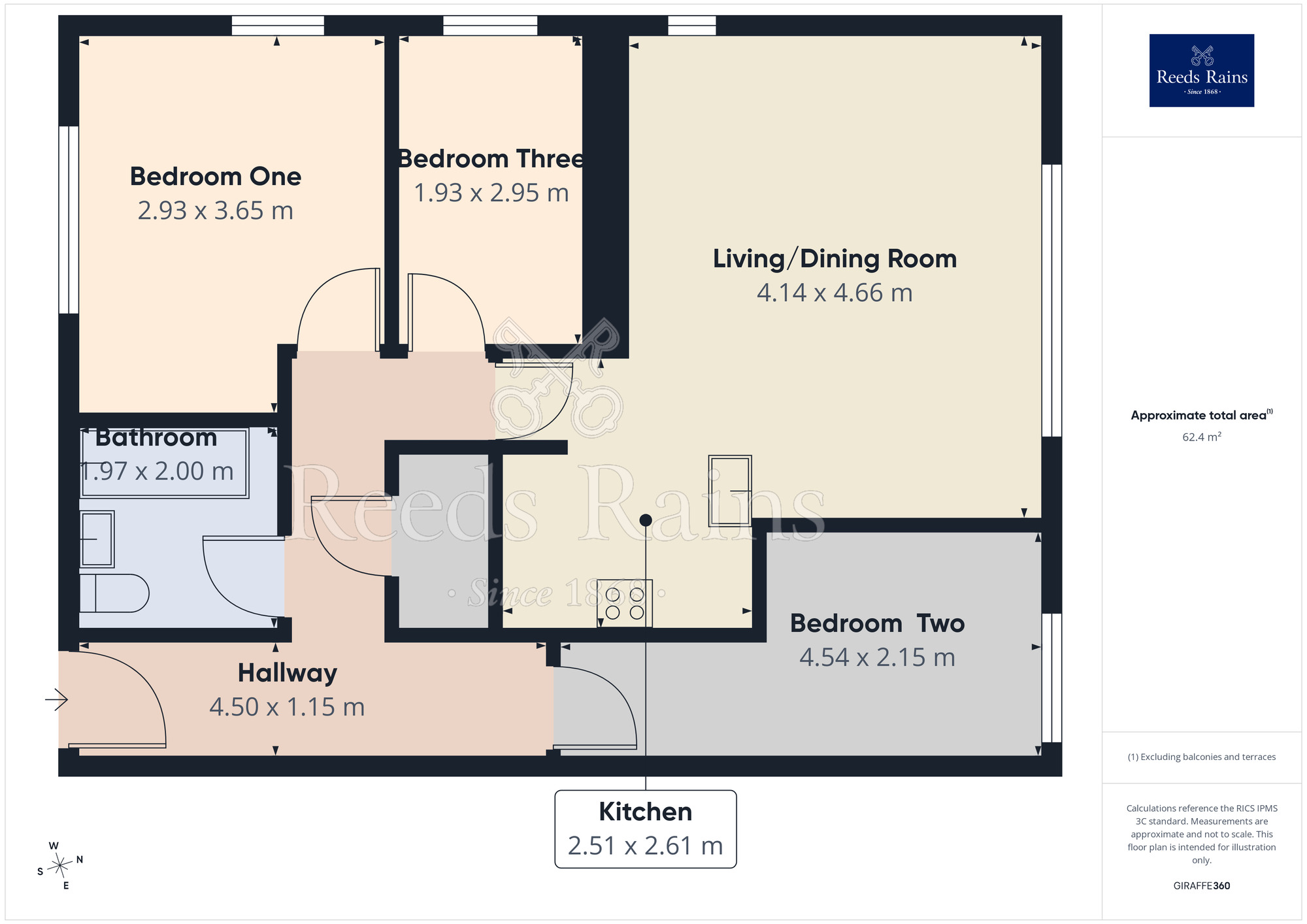 Floorplan of 3 bedroom Flat for sale, Sugar Mill Square, Salford, Greater Manchester, M5