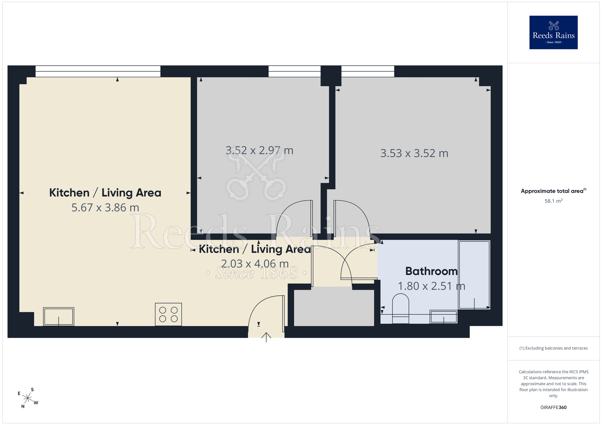 Floorplan of 2 bedroom Flat to rent, Ford Lane, Salford, Greater Manchester, M6