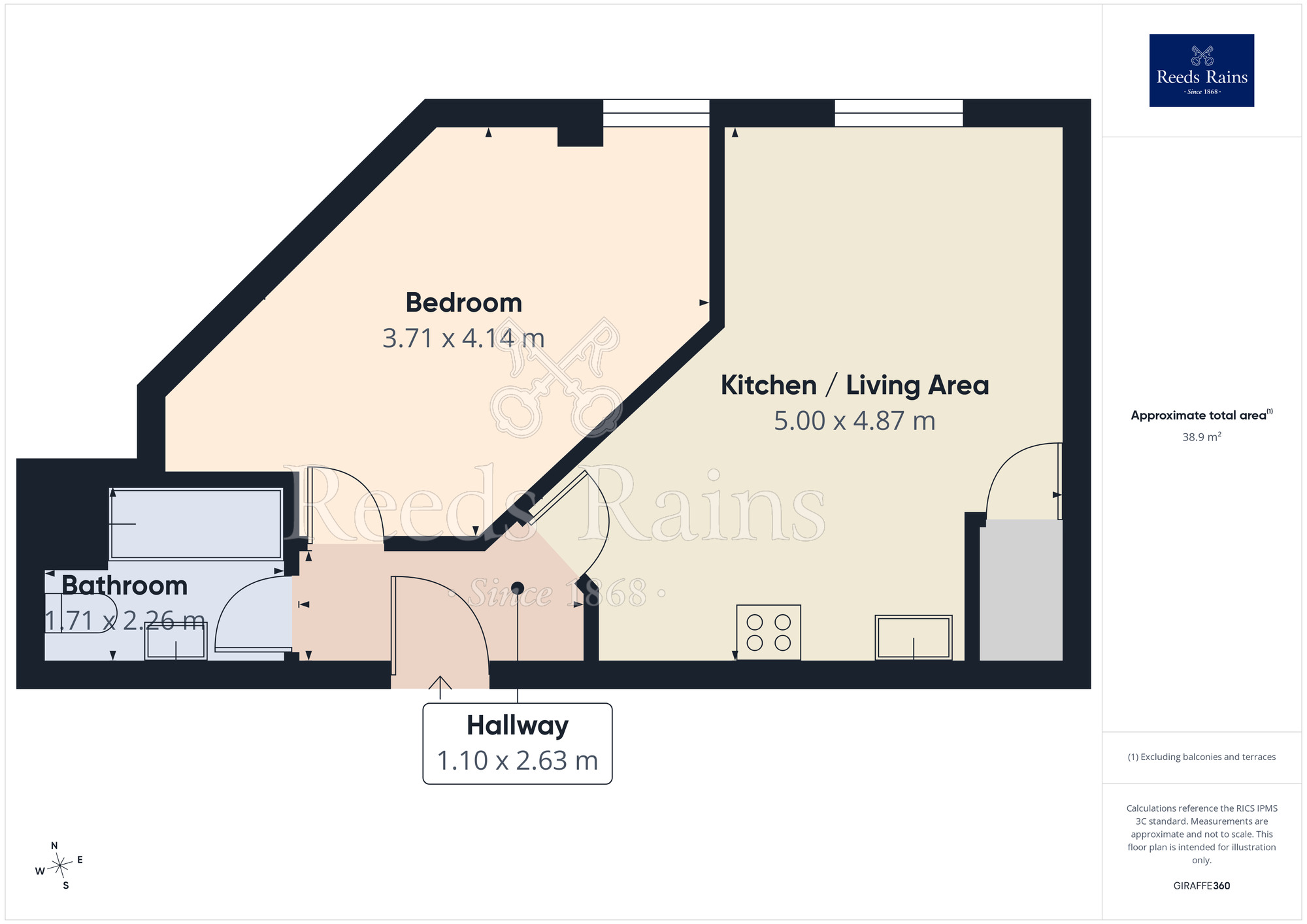 Floorplan of 1 bedroom Flat for sale, Windsor Street, Salford, Greater Manchester, M5