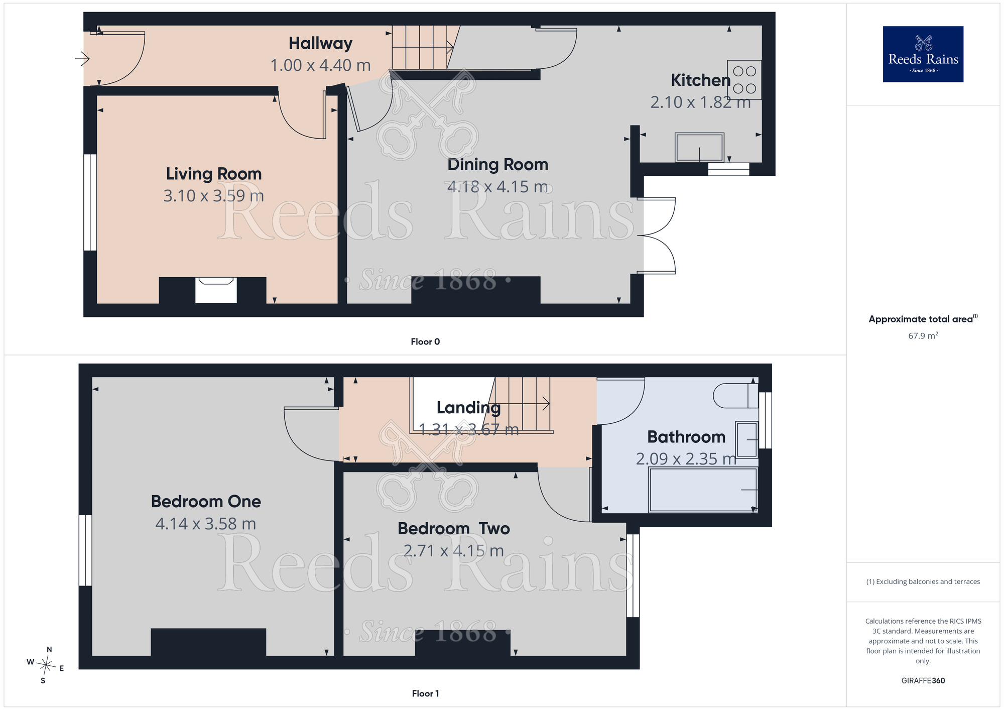 Floorplan of 2 bedroom Mid Terrace House to rent, Osborne Street, Salford, Greater Manchester, M6