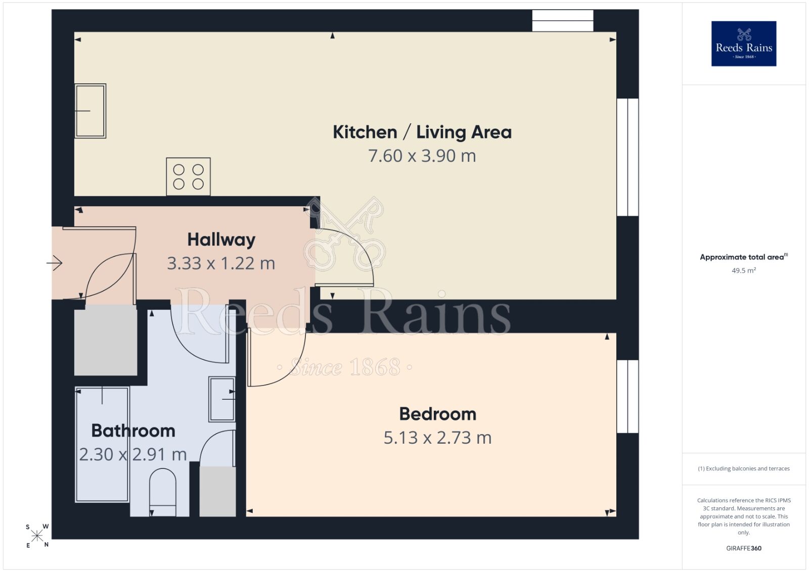 Floorplan of 1 bedroom Flat for sale, Great Clowes Street, Salford, Greater Manchester, M7