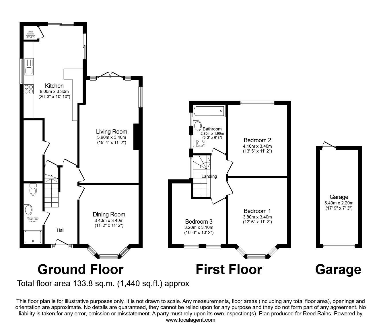 Floorplan of 3 bedroom Detached House for sale, Bollin Drive, Altrincham, WA14