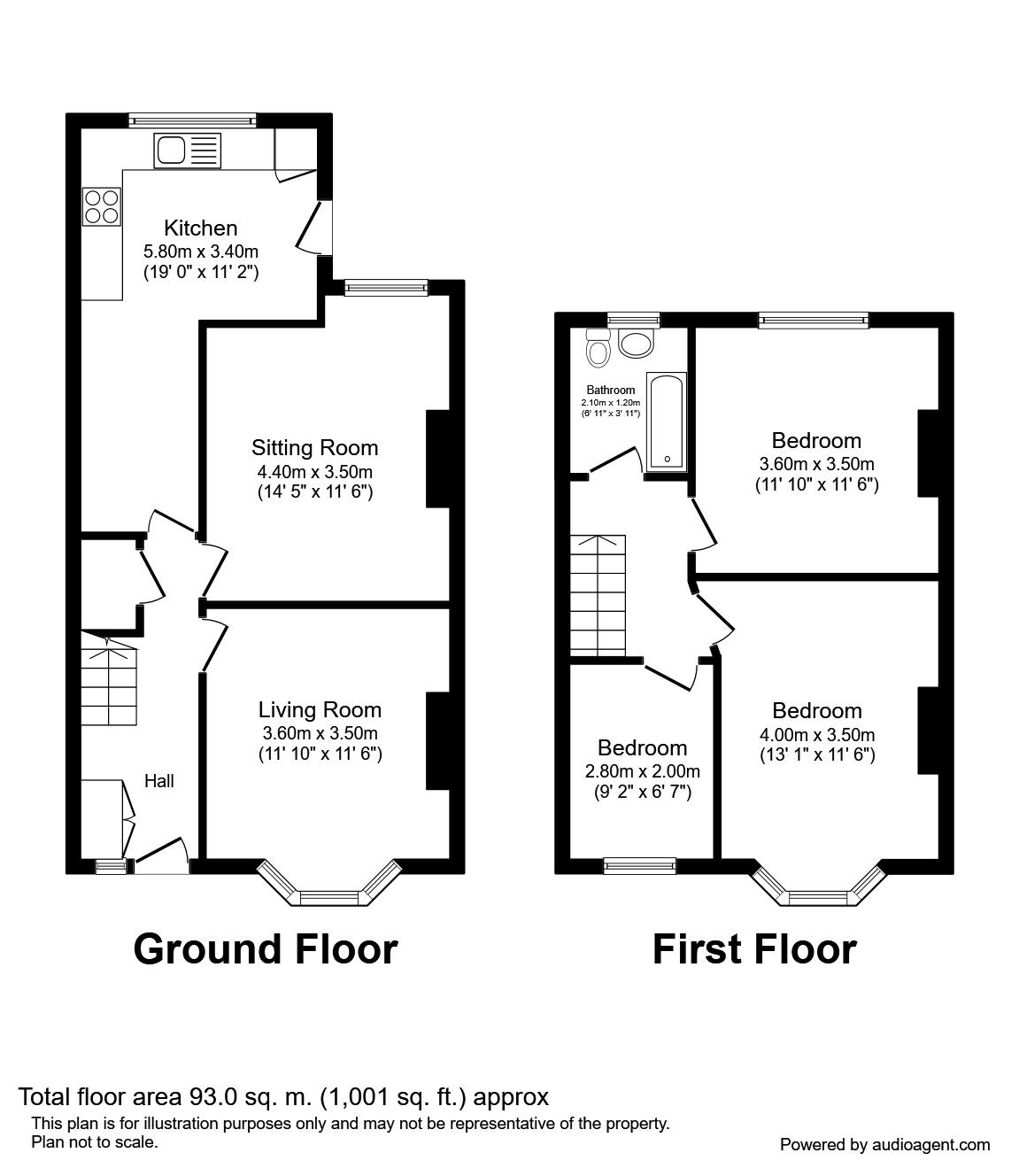 Floorplan of 3 bedroom Mid Terrace House to rent, Chapel Lane, Stretford, Manchester, M32