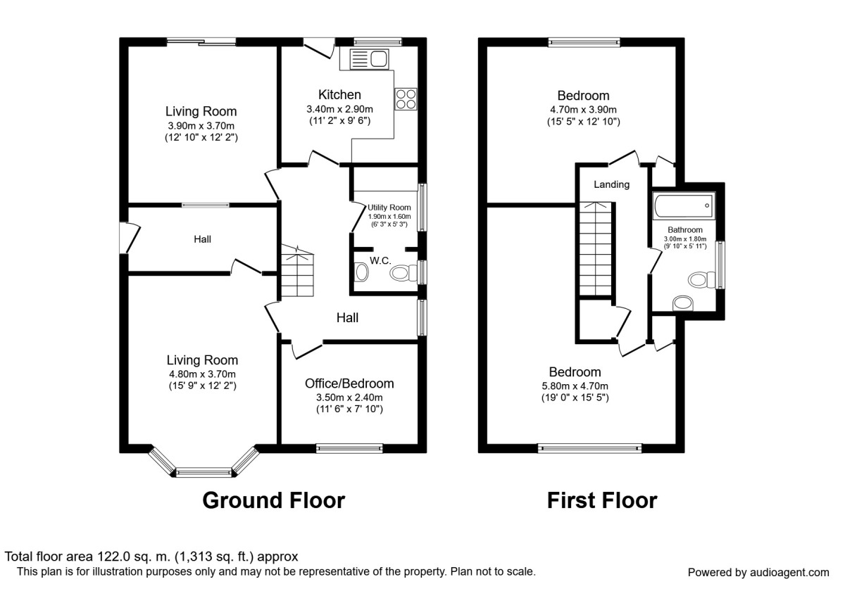 Floorplan of 3 bedroom Detached Bungalow to rent, Moor Road, Manchester, M23