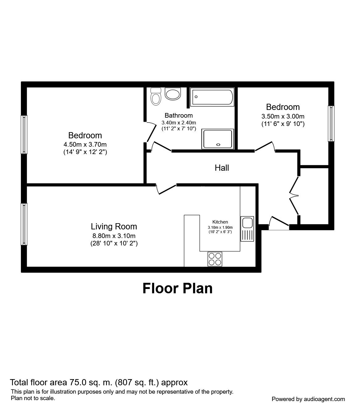 Floorplan of 2 bedroom  Flat to rent, 248 Lawnhurst Avenue, Manchester, M23