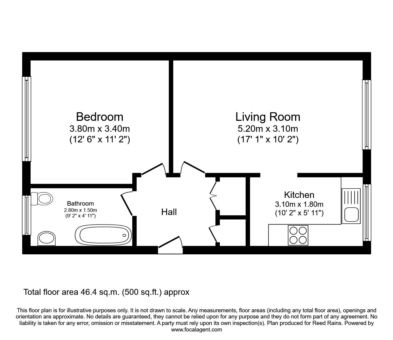 Floorplan of 1 bedroom  Flat to rent, Wardle Road, Sale, Cheshire, M33