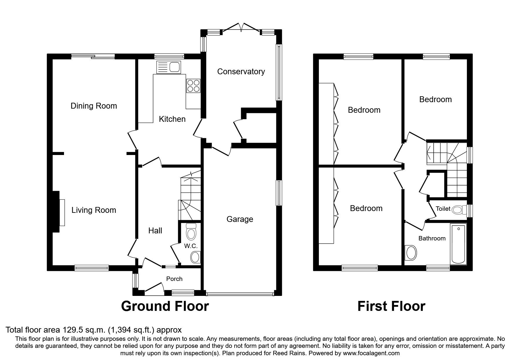 Floorplan of 3 bedroom Semi Detached House for sale, Wendover Road, Manchester, Greater Manchester, M23