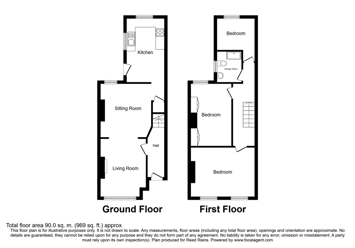 Floorplan of 3 bedroom Mid Terrace House to rent, Clyne Street, Stretford, Manchester, M32